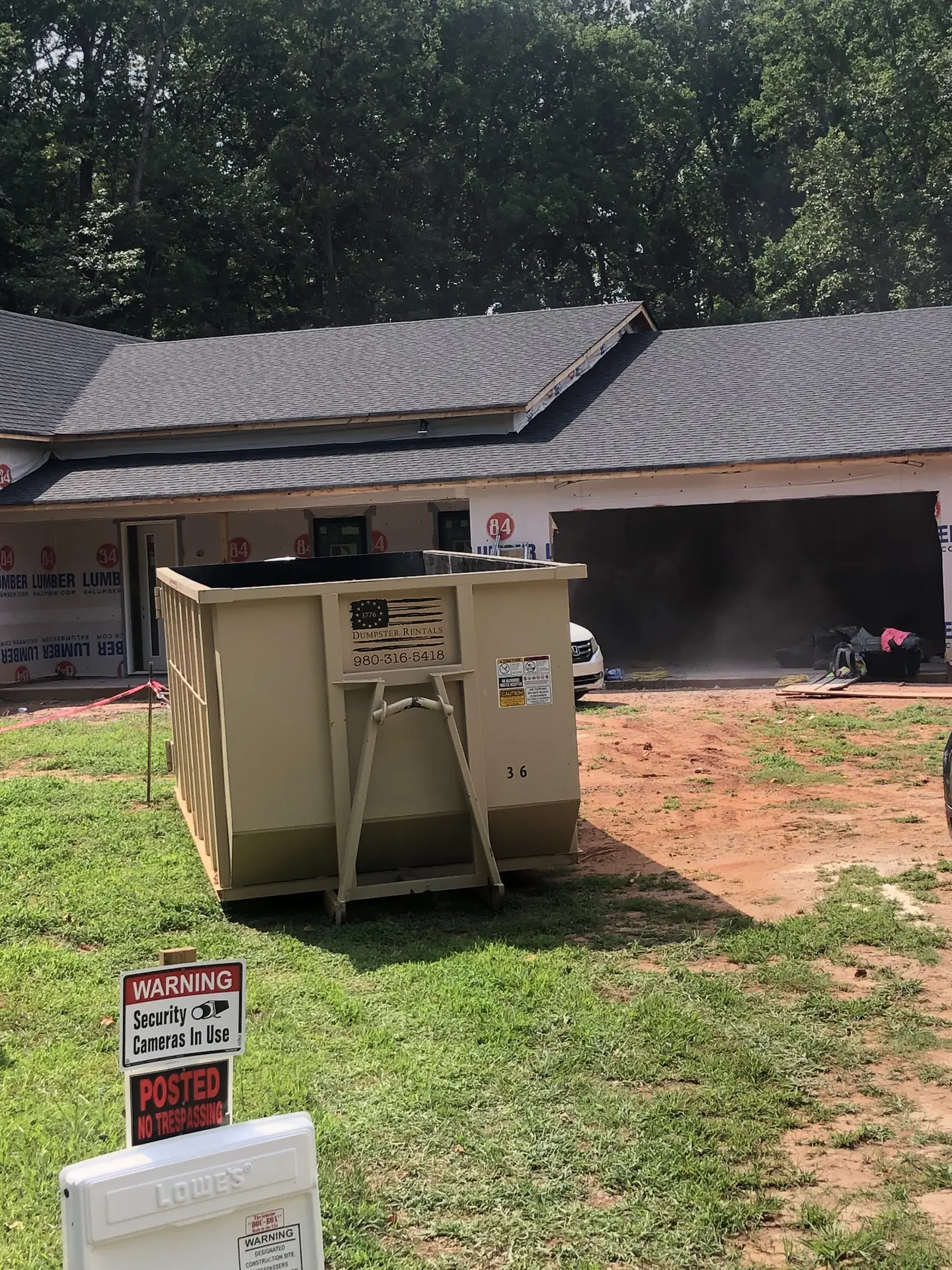 Construction Cleanup with a 1776 dumpster