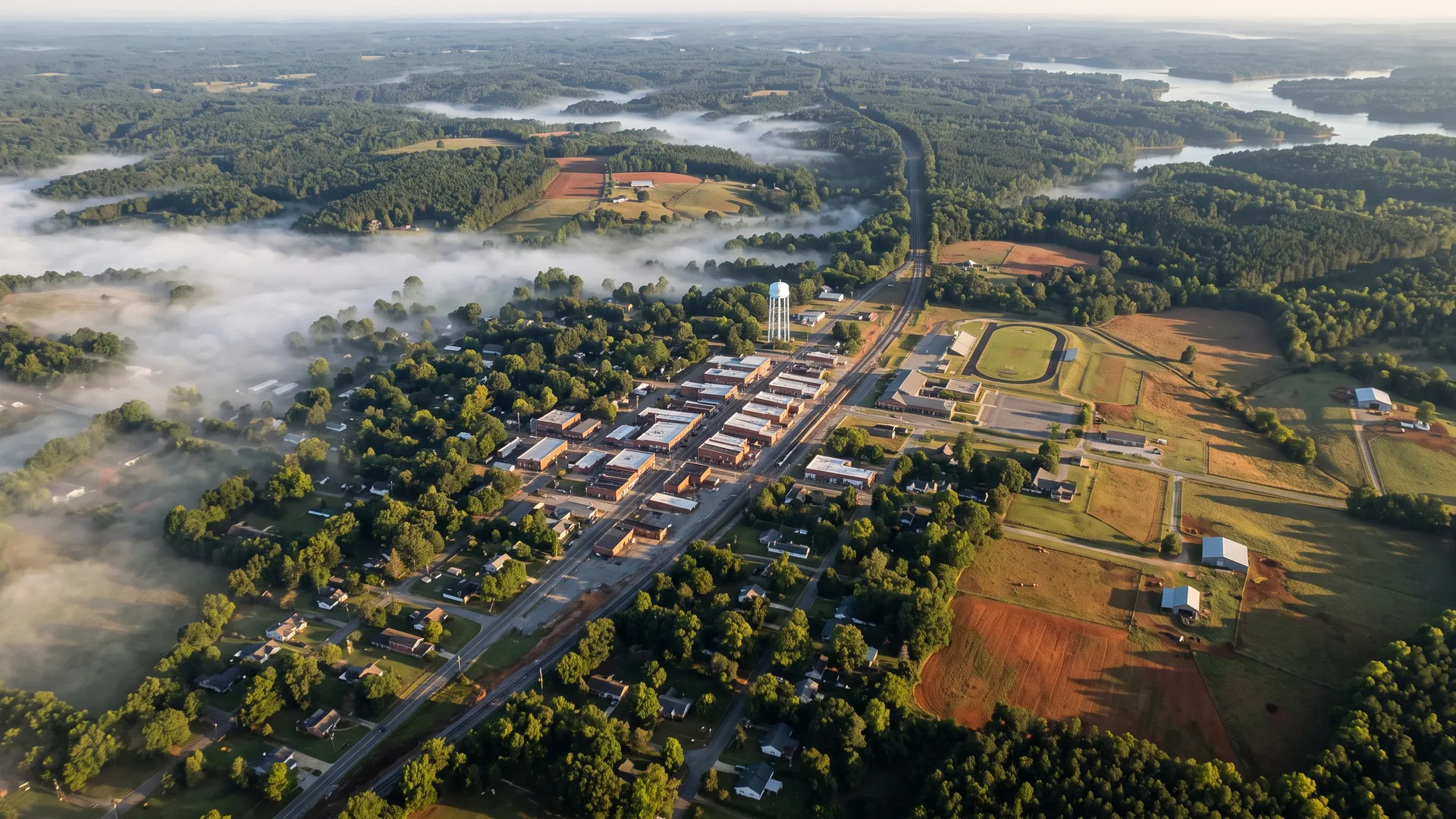 Aerial view of Clover, SC