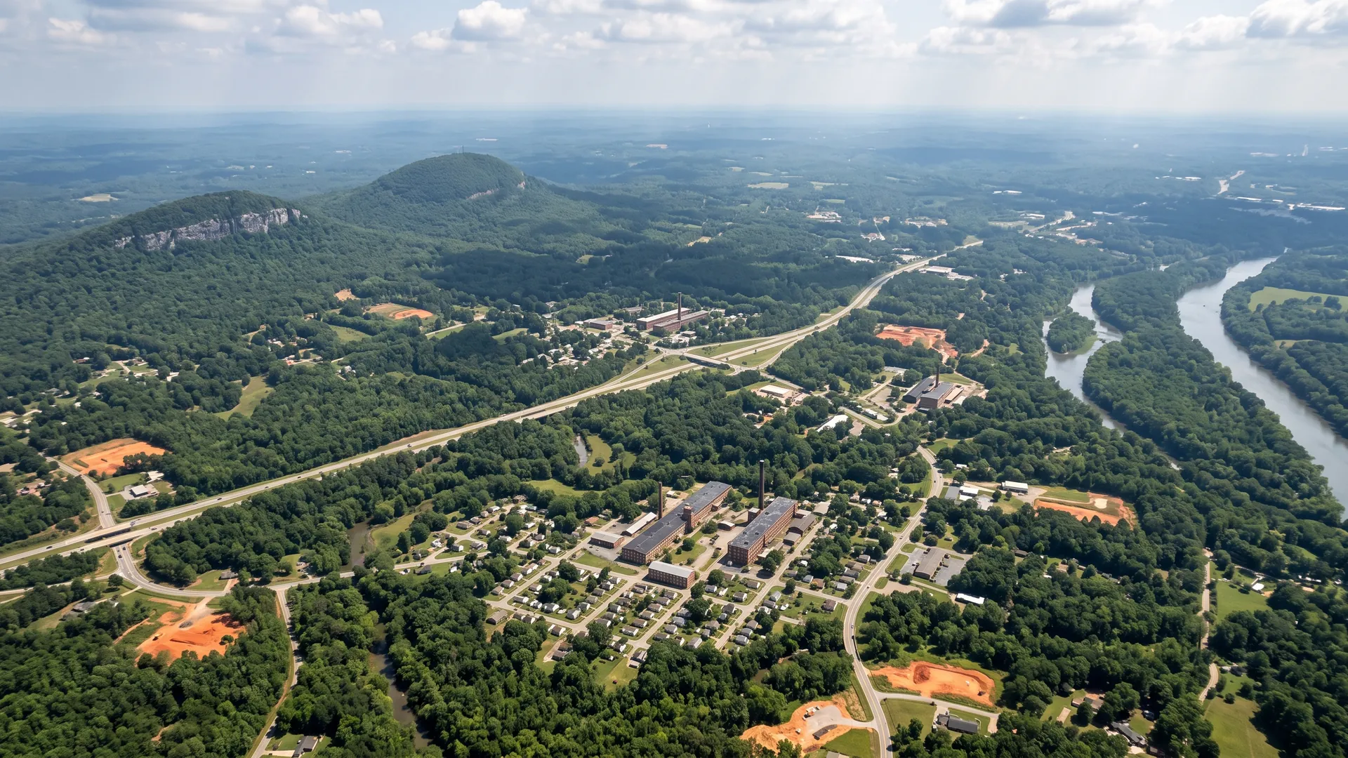 Aerial view of Gaston County, NC