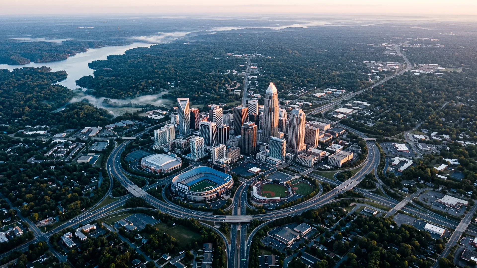 Aerial view of Mecklenburg County, NC